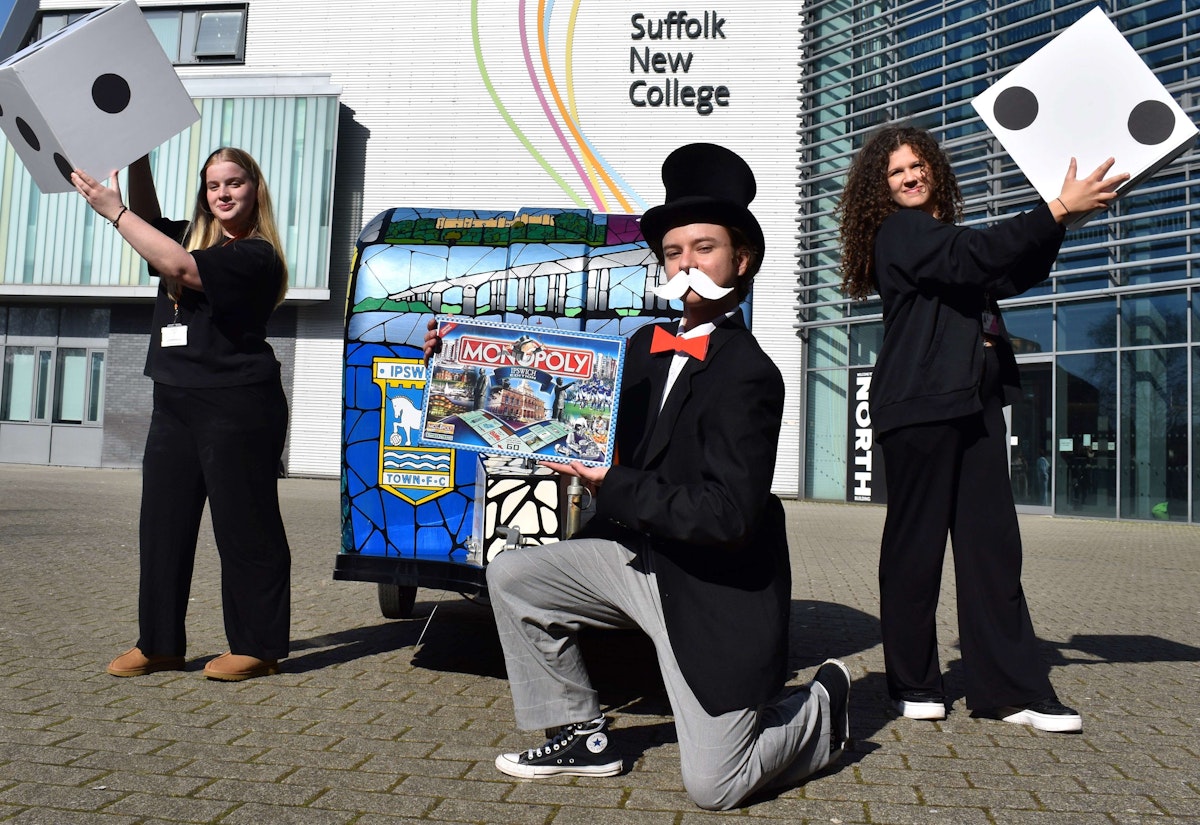 Suffolk New College performing arts students back new bid to be involved in the new 2025 Ipswich Monopoly game